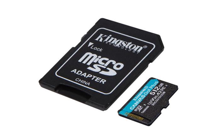 Kingston Canvas Go! Plus 512GB microSDXC karta, UHS-I V30 A2, 170R/100W + adaptér