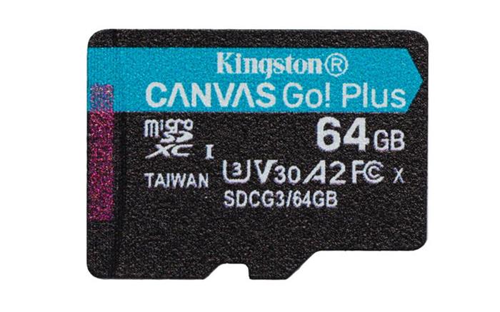 Kingston Canvas Go! Plus 64GB microSDXC karta, UHS-I V30 A2, 170R/100W