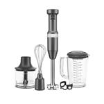 KitchenAid 5KHBV83EDG ruční mixér s příslušenstvím, 180 W, šlehač a sekáček, 1l mixovací nádoba, 6100-11000 RPM, šedý