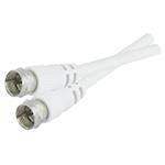 Koaxiální kabel s F-konektory kabelové TV, satelit, bílý, 1.5m, bílá