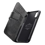 Kožené pouzdro typu kniha Cellularline Supreme pro Apple iPhone XS Max, černé