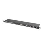 LANBERG PATCH PANEL 24 PORT 0.5U 19” CAT.5E SHIELDED BLACK  