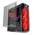 LC POWER Gaming 988B Red Typhoon, mid tower skříň, 2x USB 3.0, průhled