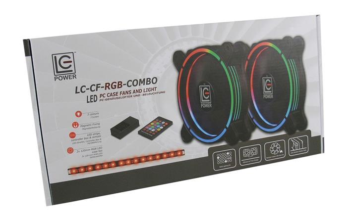 LC POWER LC-CF-RGB-COMBO, osvětlení skříně, ventilátoy + LED pásek