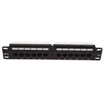 LEXI-Net  10" Patch panel 12port, UTP, Cat5E, duální svorkovnice, černý