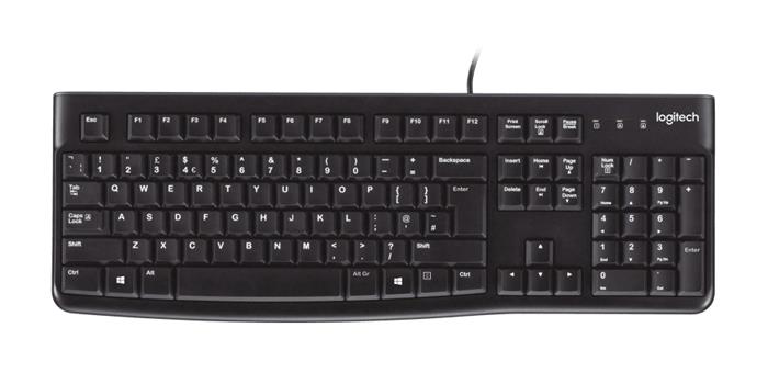 Logitech Keyboard K120, klávesnice, USB, ukrajinská, černá