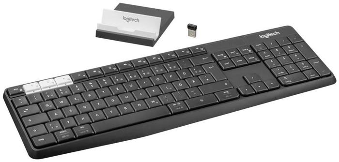 Logitech klávesnice K375s + stojan na mobil/tablet, CZ, černá