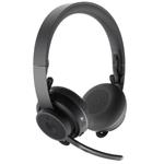 Logitech UC Zone bezdrátový headset, bluetooth, Qi nabíjení, šedý
