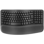 Logitech Wave keys, bezdrátová/bluetooth ergonomická klávesnice, CZ, grafitová