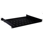 Masterlan police pevná s perforací, 1U, 19", hloubka 350mm, nosnost 40kg, černá