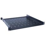 Masterlan police pevná s perforací, 1U, 19", hloubka 450mm, nosnost 40kg, černá