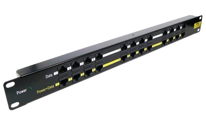 MaxLink POE panel 12 portů, 1U pro rack 19"