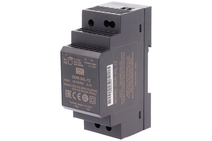 Mean Well DDR-30L-12 Průmyslový měnič napětí DC-DC 12V 2,5A na DIN