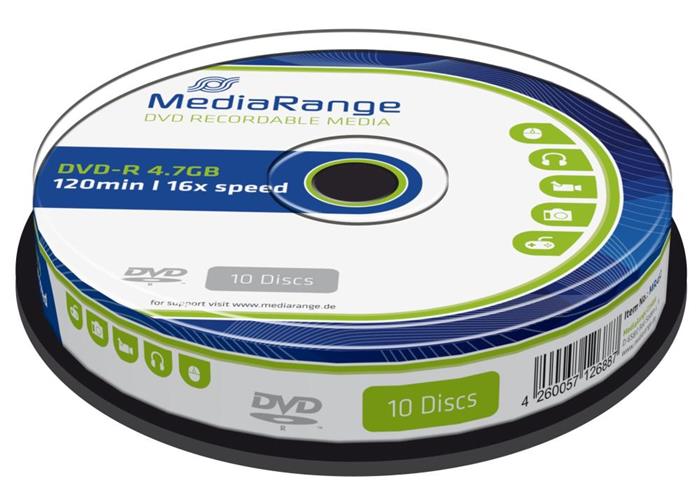 MEDIARANGE DVD-R 4.7GB, 16x, 10ks, spindl