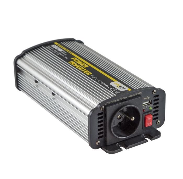 Carspa CAR600U-122 12V/230V+USB 600W