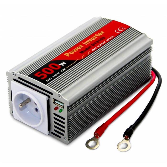 Měnič napětí DY-8109-12, DC/AC 12V/230V, 500W, USB