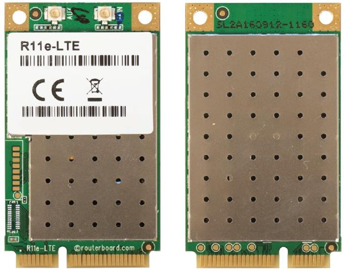 MikroTik RouterBoard R11e-LTE - 2G/3G/4G/LTE miniPCi-e card with 2 x u.FL connectors