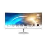 MSI PRO MP341CQW, 34" VA prohnutý, 3440x1440@100Hz, 21:9, 300cd, audio, bílý