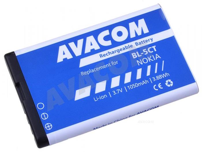 Náhradní baterie AVACOM Baterie do mobilu Nokia 6303, 6730, C5, Li-Ion 3,7V 1050mAh (náhrada BL-5CT)