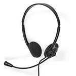 Nedis CHSTU110BK - PC sluchátka| Na Uši | Stereo | USB Typ-C  / USB-A | Sklopnou Mikrofon | Černá