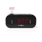 Nedis CLAR009BK - Digitální Projekční Budík s Rádiem | 0,9" LED | FM | Dva Budíky | Opakované Buzení