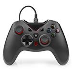 NEDIS gamepad/ USB-A/ napájení z USB/ pro PC/ počet tlačítek 12/ černý/ délka kabelu 1,60 m