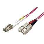 Optický patchkabel LC-SC 50/125 (multimode), duplex, OM4, 0,5m