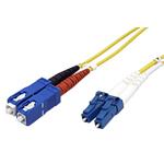 Optický patchkabel LC-SC 9/125 (single mode), 2mm, duplex, OS2, LSOH, 15m