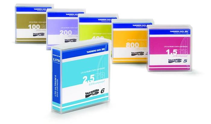 Overland-Tandberg LTO-7 Data Cartridges, 6TB/15TB, includes barcode labels (5-pack, contains 5 pieces)