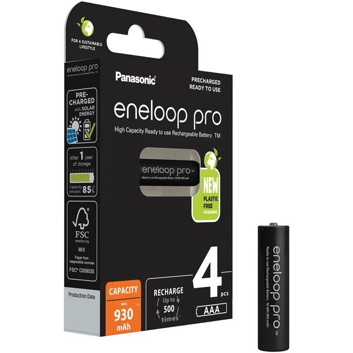 Panasonic eneloop pro, AAA, Ni-Mh, 930mAh, 500 cyklů, 4ks