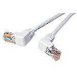 Patch kabel UTP RJ45-RJ45 level 5e 10m bílá, lomené konektory 90°