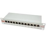 Patchpanel 10'' kat. 6a STP, 12 portů, šedý
