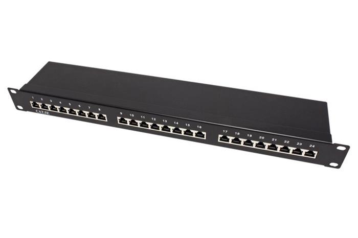 Patchpanel 19'' kat. 5e STP, 24 portů, černý