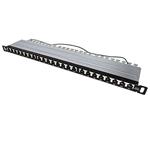 Patchpanel 19" kat. 6a UTP, 24 portů, černý, 0,5U  (TC-P24C6HS)