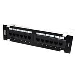 Patchpanel kat. 6 STP, 12 portů, černý, na stěnu (TC-P12C6V)