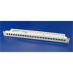 Patchpanel pro keystone 19'' kat. 5 / 6 / 6a STP, 24 portů, neosazený, s vyvazováním, šedý