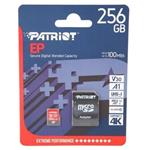Patriot 256GB microSDXC karta, UHS-U U3 V30 A1, 100R/80W + adaptér