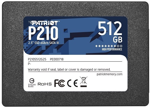 Patriot P210 - 512GB, 2.5" SSD, QLC, SATA III, 520R/430W