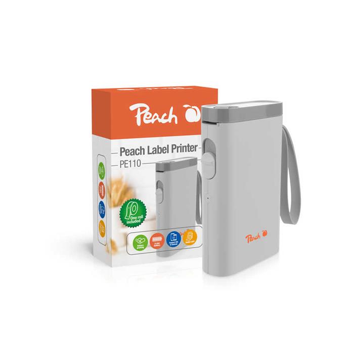 PEACH PE110 - tiskárna samolepících štítků, nabíjecí, šedá