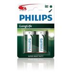 Philips baterie C LongLife zinkochloridová - 2ks, blister