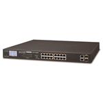 PLANET FGSW-1822VHP  16-Port 10/100TX 802.3at PoE + 2-Port Gigabit TP/SFP Combo Ethernet Switch with LCD PoE Monitor (
