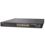 PLANET GS-4210-16P2S Switch 16x 10/100/1000 PoE+ + 2x 100/1000 SFP, 220W, WebSmart/SNMP, kov