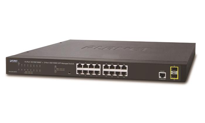 PLANET GS-4210-16T2S Switch 16 x 10/100/1000 + 2x 100/1000 SFP, WebSmart/SNMP, kov, rack