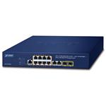 Planet GS-4210-8P2C PoE switch L2/L4, 10x1000Base-T, 2xSFP, 8xPoE+, Web/SNMP/Telnet/Console, extend 10Mb/s, 802.3at-120