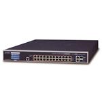 Planet GS-6320-24UP2T2XV L3 switch 24x 1000Base-T, 2x 10GBASE-T, 2x SFP+, PoE 802.3bt 600W, IPstack, touch LCD,dualpowe