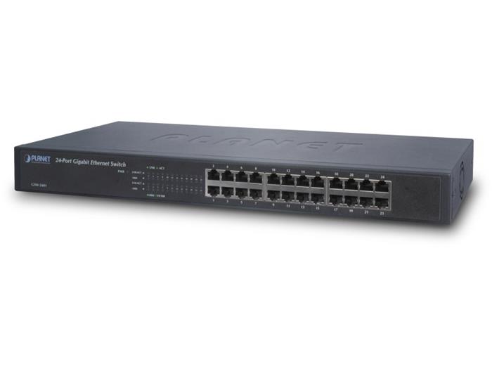 PLANET GSW-2401 Switch 24 x 10/100/1000, kov, rack, bez managementu