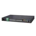 Planet IGS-6325-20T4C4X, 24x 1000Base-T,4x 10Gb SFP+, 4x SFP, L3, WEB/SNMPv3, -40 až 75°C, AC+DC, IP30, fanless