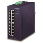 PLANET Průmyslový Switch 16x1Gb, dual 12-48VDC/24VAC, -40~+75°C, fanless