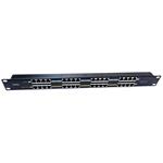 POE Patch panel 19" UTP cat.5e 16p 1U Black