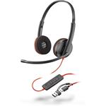 POLY BLACKWIRE 3220,USB-C,USB-C/A ADAP.,BULK,BLACK